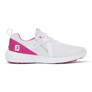 Footjoy Flex Ladies Golf Shoes - White/Fuchsia - 95726